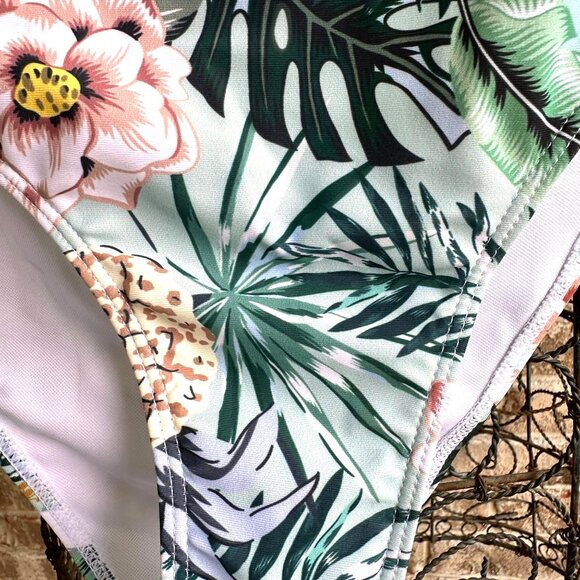 Bikini Bottoms 3XL New Full Coverage Wide High Leg Stretch Waist Floral … - Picture 4 of 14